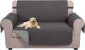 U-NICE HOME Loveseat Sofa Cover Reversible Couch Covers for 2 Cushion Couch for Dogs Furniture Protector Cover with Elastic Straps Water Resistant(Loveseat Small, Dark Grey/Light Grey)