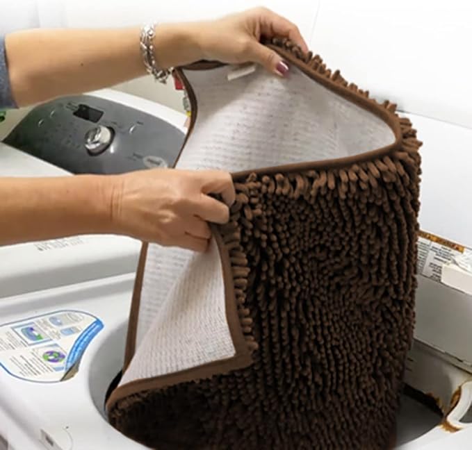 Muddy Mat® | Super Absorbent Door Mat Indoor, Microfiber Quick Dry Chenille Entryway Rug, Non-Slip Front Door Mat, Indoor Mats for Entryway, Machine Washable Pet Rug, Brown 59"x24"