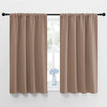 NICETOWN Kitchen Window Blackout Curtains - Window Treatment Thermal Insulated Rod Pocket Blackout Draperies/Drapes for Bedroom/Kitchen (Tan=Cappuccino, Set of 2, 42 inches Wide by 45 inches Long)