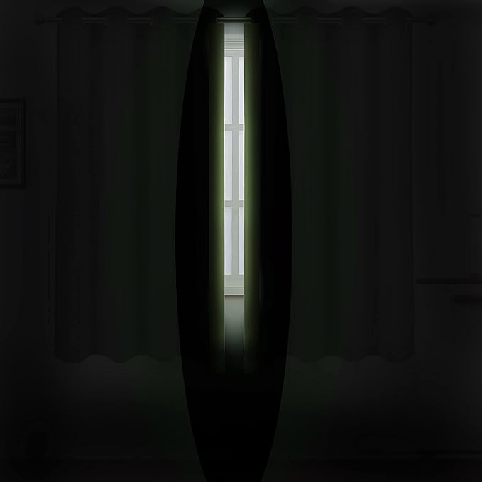 LEMOMO Light Green Thermal Blackout Curtains/52 x 72 Inch/Set of 2 Panels Room Darkening Curtains for Bedroom