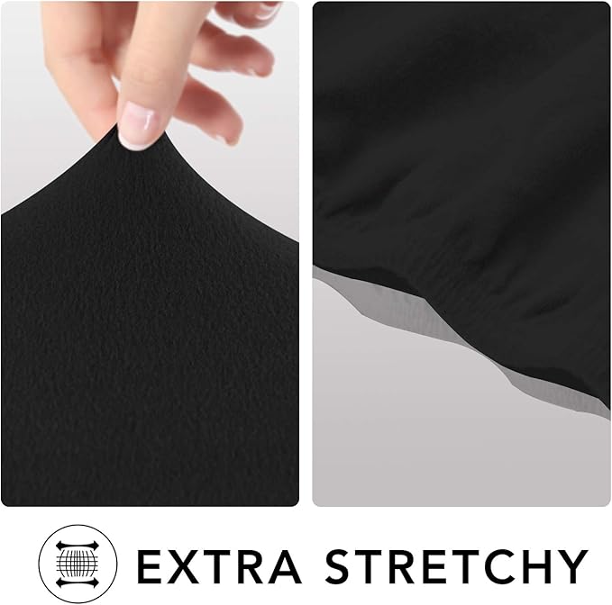 PureFit Super Stretch Chair Sofa Slipcover – Spandex Non Slip Soft Couch Sofa Cover, Washable Furniture Protector with Non Skid Foam and Elastic Bottom for Kids, Pets （Chair, Black）