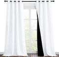 NICETOWN White Blackout Curtains 90 inches Long, Full Light Blocking Drapes with Black Liner for Nursery, Thermal Insulated Draperies for Hall, Villa (2 Pieces, 46" Wide Each Panel, Pure White)