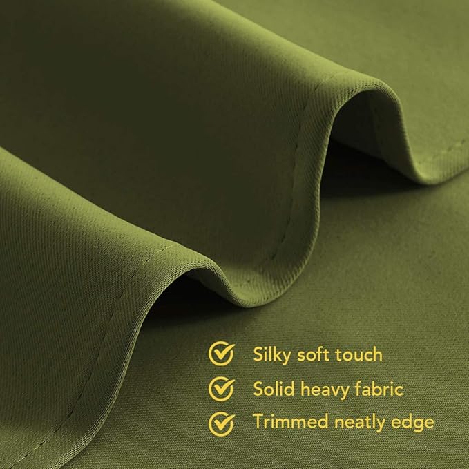 NICETOWN Living Room Blackout Window Curtains Thermal Insulated Solid Grommet Blackout Drapery Panels for Christmas Decoration (One Pair,42 by 72-Inch,Olive Green)