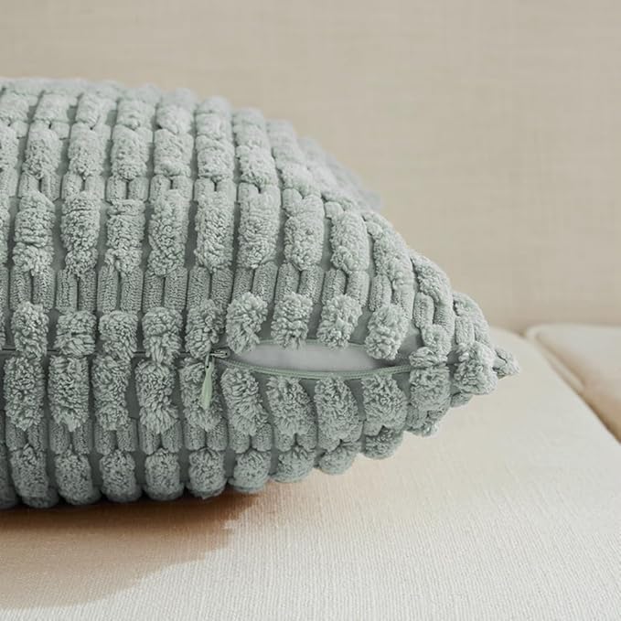 Fancy Homi 4 Packs Decorative Throw Pillow Covers for Living Room Couch Bed, Modern Farmhouse Boho Home Decor, Accent Cushion Case (12 x 24-Inch, Grey Blue)