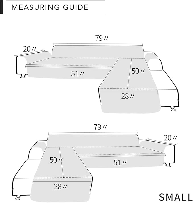 Easy-Going L Shape Sofa Slipcover - Reversible Couch Cover - Furniture Protector for Pets - Small, Light Gray