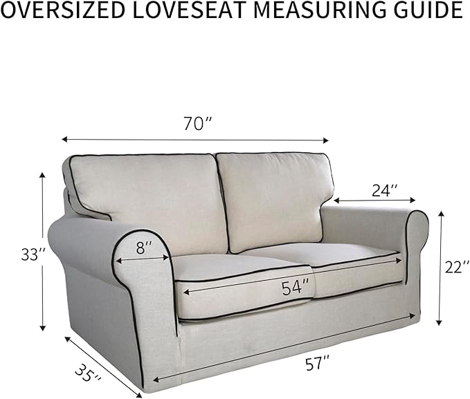 PureFit Super Stretch Sofa Slipcover – Spandex Non Slip Soft Couch Sofa Cover, Washable Furniture Protector with Non Skid Foam and Elastic Bottom for Kids, Pets (Oversized Loveseat, Black)