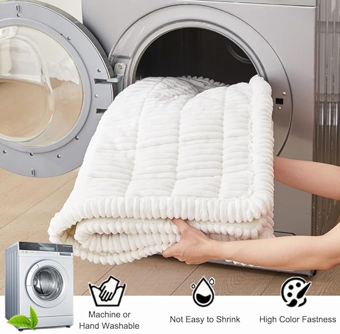 Couch Cover for Dogs Washable, Fuzzy Pet Couch Covers for 3 Cushion Sofa Pet Friendly, Non Slip Sofa Cover (White, 27.6" x 27.6"/70 x 70cm 2 PCS)