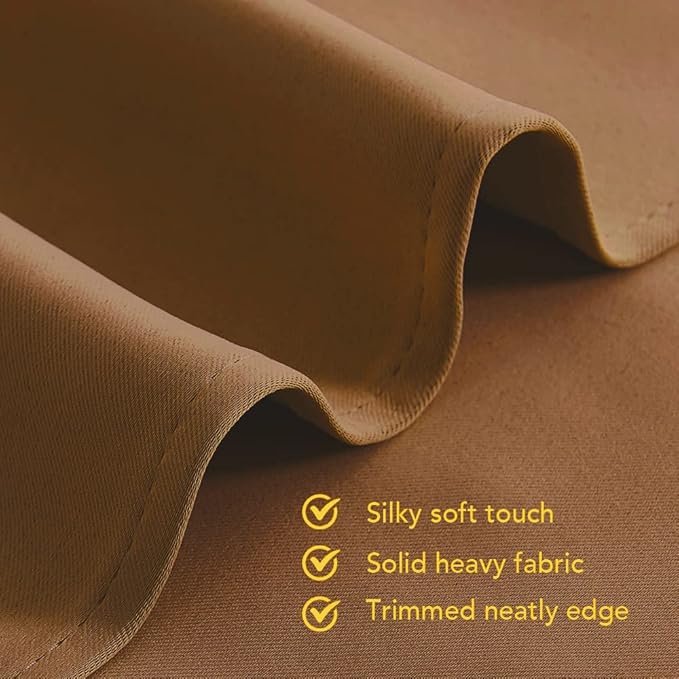 NICETOWN Blackout Draperies Curtains for Kids Room, Window Treatment Thermal Insulated Solid Grommet Blackout Drape Panels for Bedroom (Gold Brown, Set of 2, 60 by 84 inches)