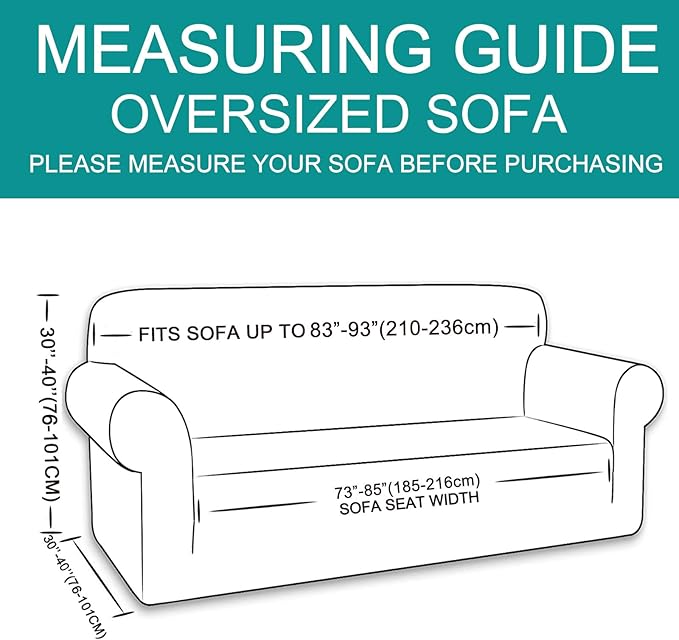 U-NICE HOME Stretch Couch Cover Sofa Cover Sofa Slipcover Furniture Protector for 4 Cushion Couch Sofa Pet Friendly(Oversized Sofa, Navy)