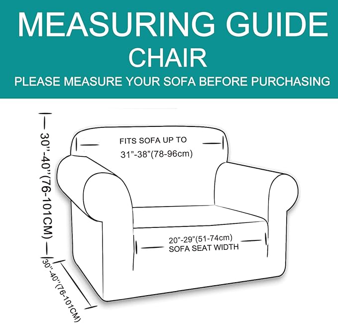 U-NICE HOME Recliner Chair Covers Stretch Couch Cover Sofa Cover Sofa Slipcover Furniture Protector for Chair Cover Pet Friendly(Armchair, Black)