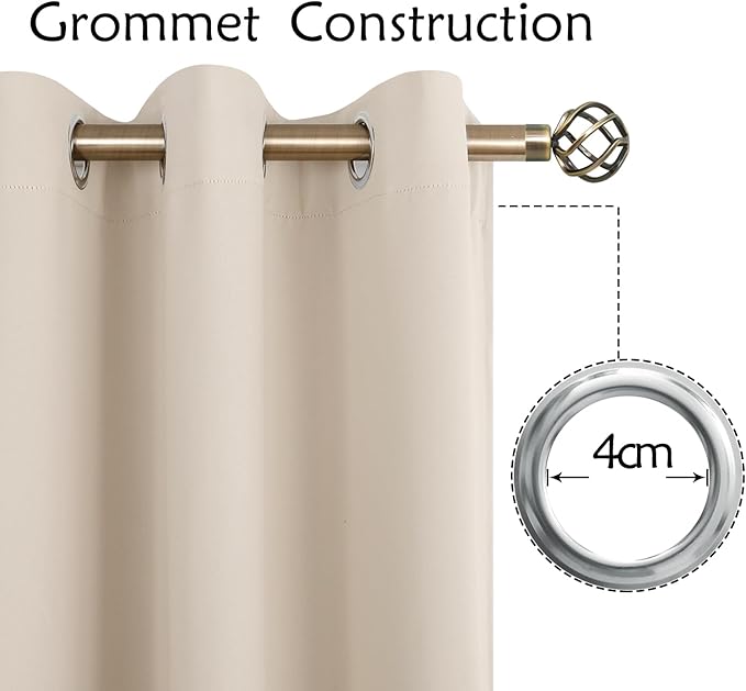 BGment Champagne Curtains 63 Inch Long - Wedding & Party Backdrop Drapes Elegant Room Darkening Thermal Insulated Window Treatments for Birthday Home Decor, Set of 2 Panels, 42 x 63 Inch