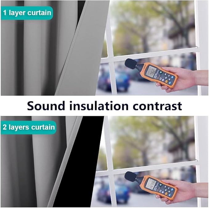 NICETOWN Full Shade Curtain Panels, Pair of Energy Smart & Noise Blocking Out Blackout Drapes for Dining Room Window, Thermal Insulated Guest Room Lined Window Dressing(Silver Grey, 37 x 70 inch)