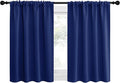 NICETOWN RV Blackout Curtains for Camper Windows, Navy Blue, 34" x 30", Set of 2, Kitchen Curtains, Short Blackout Drapes, Thermal Insulated Rod Pocket Window Treatment Draperies for Nursery