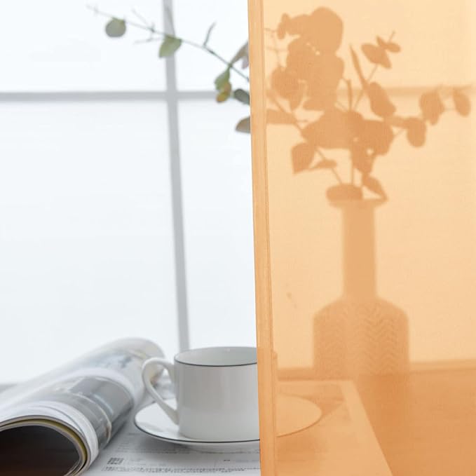 SpaceDresser Sheer Voile Window Treatment Rod Pocket Curtain Panels for Kitchen Bedroom Living Room Drapes Sunlight Filtering Privacy Semi Home Decor Assorted Colors Sizes (Beige, 52 W x 108 L)