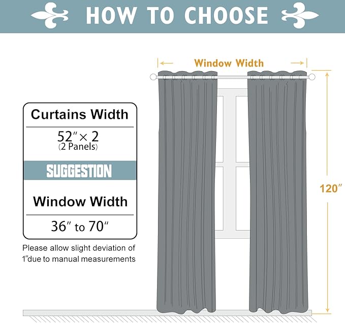 ChrisDowa Blackout Curtains 102 Inches Long 2 Panels Set for Living Room, Grommet Thermal Insulated Room Darkening Curtains for Bedroom (Dark Grey, 52 x 102 Inch)