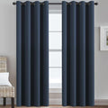 H.VERSAILTEX Blackout Curtain for Living Room Extra Long, Thermal Insulated Bedroom Curtains Grommet Top, Noise Reducing Patio Door Curtain - Navy Blue, One Panel, 52'W x 120'L