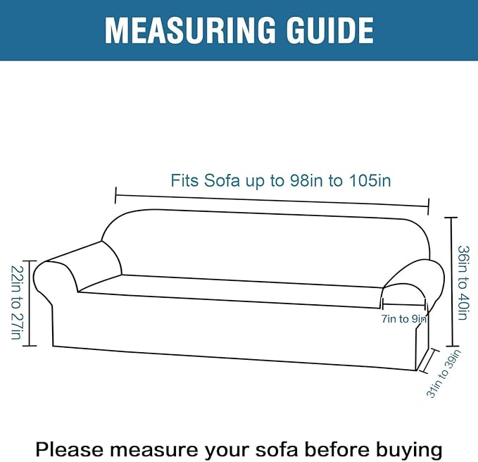 H.VERSAILTEX Stretch Velvet Sofa Covers Large Couch Covers Sofa Slipcovers Furniture Protector Soft with Non Slip Elastic Bottom, Feature Thick Comfy Rich Velour (Extra Wide Sofa 98"-105", Rust)