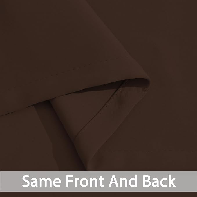 Yakamok Blackout Curtains Room Darkening Thermal Insulated Window Panels,Solid Grommet Top Drapes for Bedroom/Living Room(62Wx96L, Chocolate Brown, 2 Panels)