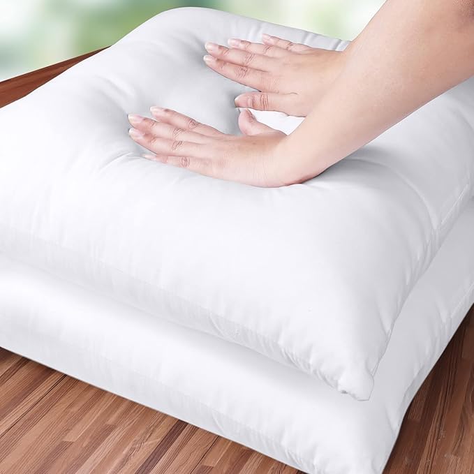 Utopia Bedding 14x14 Pillow Inserts, Set of 2, White – Indoor Decorative Throw Pillows for Bed, Sofa & Couch – Soft, Supportive & Fluffy Cushion Inserts