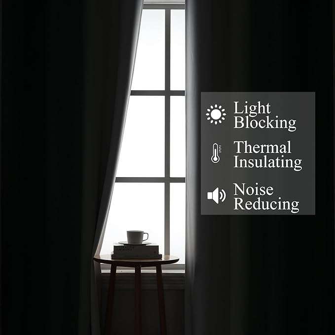 Estelar Textiler Green and Greyish White Blackout Curtains for Kids Room, Full Room Darkening Grommet Ombre Curtains for Bedroom, Thermal Insulated Light Blocking Gradient Drapes, 52Wx63L, 2 Panels