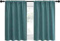 NICETOWN RV Blackout Curtains for Camper Windows, Sea Teal, 42" x 36", Set of 2, Kitchen Curtains, Short Blackout Drapes, Thermal Insulated Rod Pocket Window Treatment Draperies for Nursery