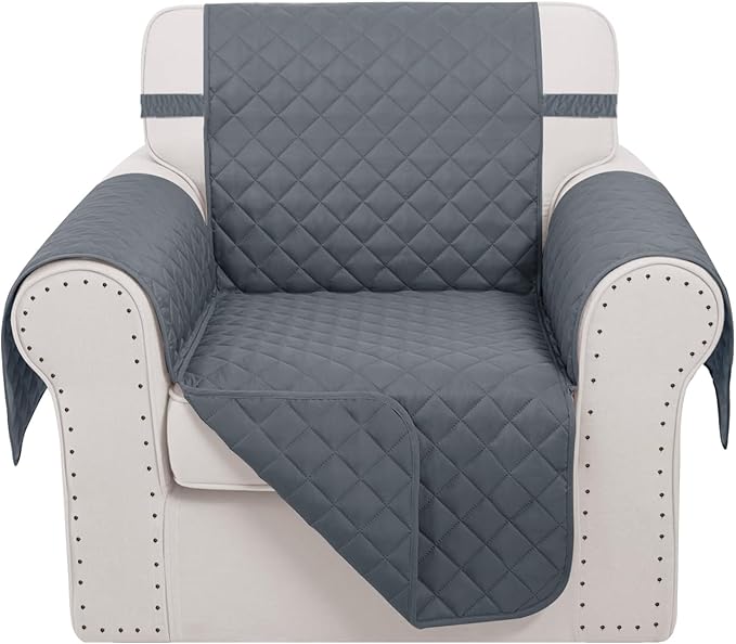 Recliner Chair Covers Reversible Sofa Cover Couch Cover for Pets Lazy Boy Furniture Protector(23''Chair,Dark Blue/Dark Blue)