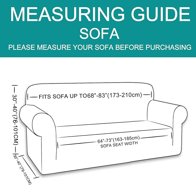 U-NICE HOME Stretch Couch Cover Sofa Cover Washable Sofa Slipcover Furniture Protector for 3 Cushion Couch Sofa Pet Friendly(Sofa, Chocolate)