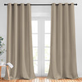 NICETOWN Bedroom Curtains Blackout Draperies - Noise Reducing Thermal Insulated Window Decorative Blackout Draperies/Drapes for Kid's Room (1 Pair, 52 x 95 inches in Taupe)