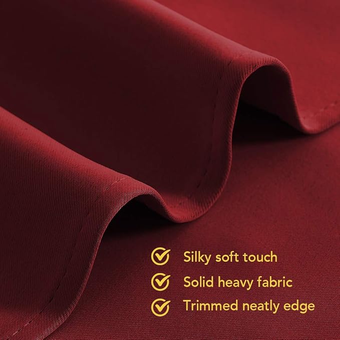 NICETOWN Christmas Burgundy Window Curtains Blackout Drapes, Thermal Insulated Solid Grommet Blackout Curtains/Draperies for Laundry Room (One Pair, 70 by 63-inch, Burgundy Red)