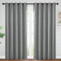 Yakamok Dove Grey Room Darking 84 Inch Length 2 Panel Sets for Livingroom Dining Room Darkening Thermal Insulated Bay Window Hotel Modern Elegant Black Out Sunblock Curtins/Bedroom,62 x 84 Inches