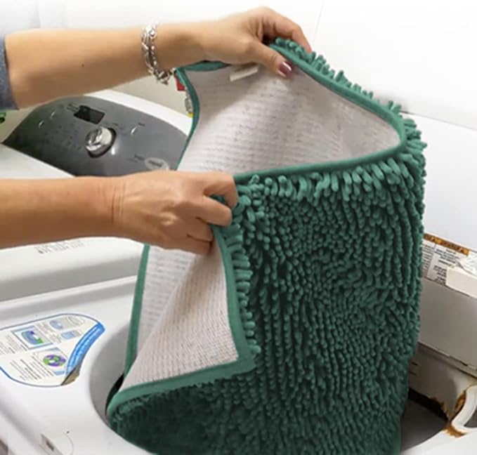 Muddy Mat® | Super Absorbent Door Mat Indoor, Microfiber Quick Dry Chenille Entryway Rug, Non-Slip Front Door Mat, Indoor Mats for Entryway, Machine Washable Pet Rug, Seafoam Green 59"x35"