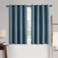 MIULEE Linen Texture Curtains for Bedroom Solid 100% Blackout Thermal Insulated Dusty Blue Curtains Grommet Room Darkening Drapes Luxury Decor for Living Room Nursery 52x63 Inch (2 Panels)
