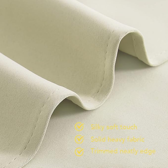 NICETOWN Room Darkening Draperies Window Curtain Panels, Thermal Insulated Grommet Room Darkening Curtains for Bedroom (Beige, 2 Panels, W42 x L54 -Inch)