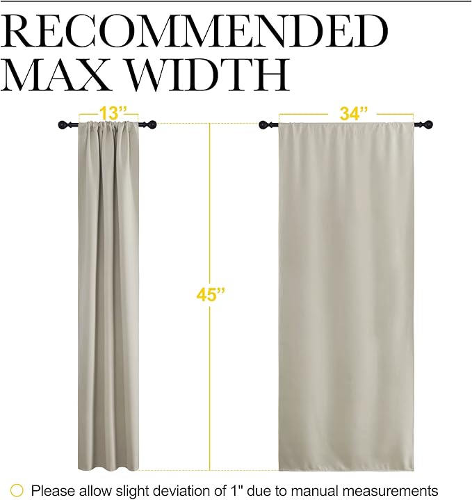 NICETOWN Blackout Curtains for Living Curtains, Room Darkening Window Curtain Panels, Easy-Care Solid Thermal Insulated Draperies/Drapes for Daughter Room (Natural, 2 Panels, 34 by 45)