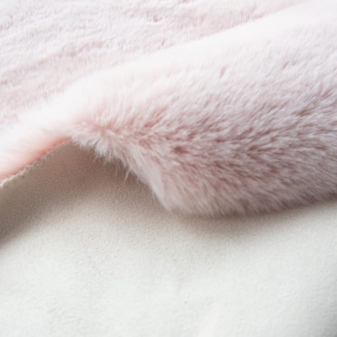 ORINOVA Shag Rug 6x9 Area Rugs for Living Room Pink Fuzzy Washable Faux Rabbit Furry Fur Rugs Bedroom Nursery Rug