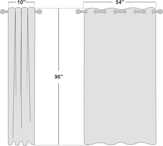 NICETOWN Taupe Sheer Curtains 96 inches Long, Grommet Voile Textured Airy Sheer Window Treatments Elegant & Chic for Bedroom/Living Room, W54 x L96, 2 Panels