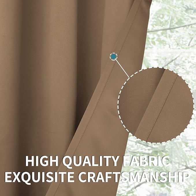 BGment Blackout Curtains for Living Room - Grommet Thermal Insulated Room Darkening Curtains for Bedroom, 2 Panels of 42 x 84 Inch, Taupe