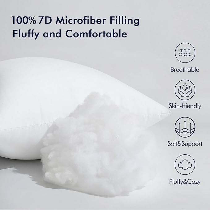 MIULEE Throw Pillow Insert Premium Pillow Stuffer Sham Square Form for Decorative Cushion Bed Couch Sofa 18x18 Inch