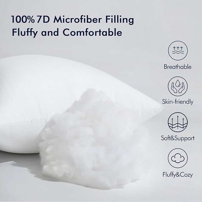 MIULEE Throw Pillow Insert Premium Pillow Stuffer Sham Square for Decorative Cushion Bed Couch Sofa 24x24 Inch