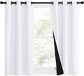 NICETOWN Pure White 100% Blackout Lined Curtains, 1 Pair, 37" Width x 50" Length Each Panel, 2 Thick Layers Narrow Wide Window Treatment Panels Thermal Insulated Drapes for Kitchen Small Window