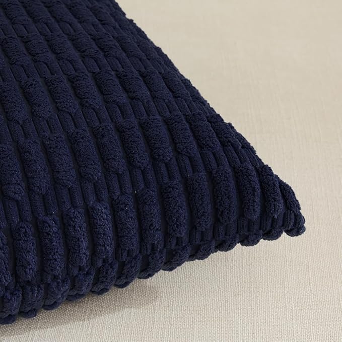 Fancy Homi 4 Packs Dark Grey Decorative Throw Pillow Covers 14x14 Inch for Couch Bed, Rustic Modern Farmhouse Boho Home Decor, Soft Plush Corduroy Gray Cute Square Accent Cushion Case 35x35 cm