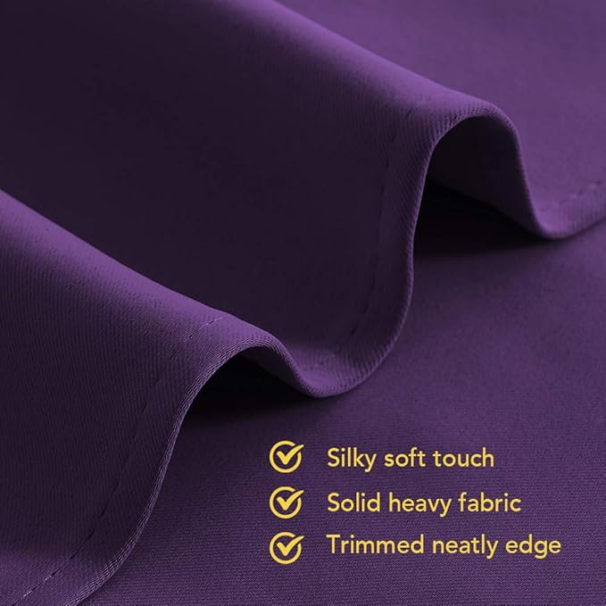 NICETOWN Blackout Curtain Panels for Bedroom, 2 Panels, W70 x L95-inch, Royal Purple, Thermal Insulated Grommet Top Blackout Draperies and Drapes for Basement