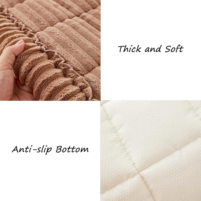 Couch Cover for Dogs Washable, Fuzzy Pet Couch Covers for 3 Cushion Sofa Pet Friendly, Non Slip Sofa Cover (Dark Brown, 35" x 70.9"/90 x 180cm)
