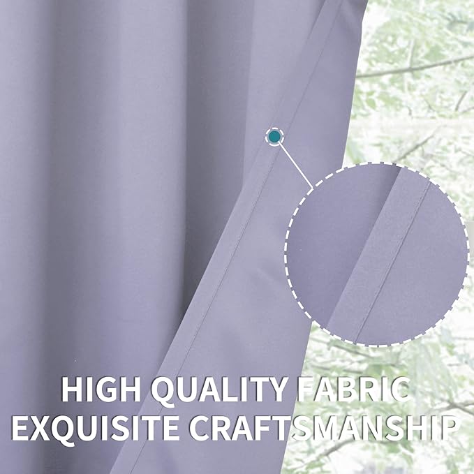 BGment Room Darkening Curtains 63 Inches Long - Grommet Thermal Insulated Drapes Window Treatment Curtains for Bedroom, 2 Panels, 52 x 63 Inch, Lavander