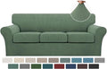Turquoize 4 Piece Sofa Covers for 3 Cushion Couch Sofa Slipcover Soft Couch Cover for Dogs-Washable Sofa Furniture Covers with 3 Individual Cushion Covers Jacquard Fabric (3 Cushion Sofa, Loden Frost)