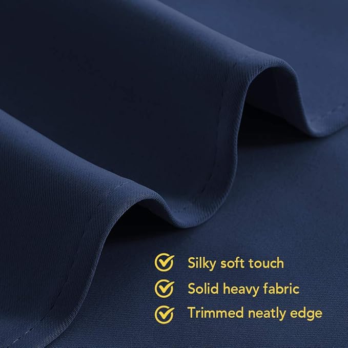 NICETOWN Blackout Curtain Panels, Window Treatment Energy Saving Thermal Insulated Solid Grommet Blackout Drapes/Draperies (Navy, 1 Pair, 70 by 84-inch)