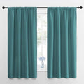 NICETOWN Window Curtains Blackout Drapes - Thermal Insulated Solid Rod Pocket Blackout Curtains/Draperies for Living Room (Sea Teal, 1 Pair, 42 by 63-Inch)