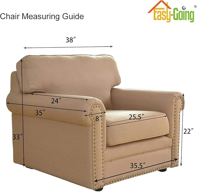 Easy-Going Stretch Chair Sofa Slipcover 1-Piece Couch Sofa Cover Furniture Protector Soft with Elastic Bottom for Kids, Pet. Spandex Jacquard Fabric Small Checks (Chair, Christmas Red)