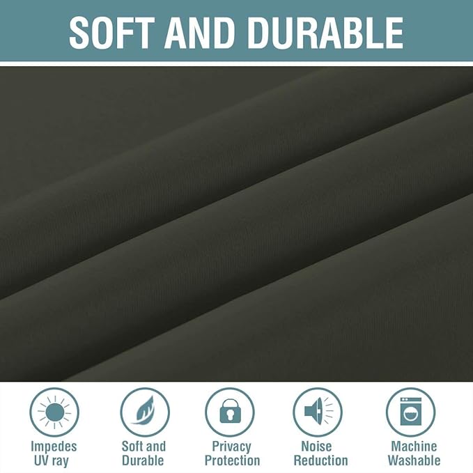 H.VERSAILTEX Blackout Curtain for Living Room Thermal Insulated Window Treatment Curtain Extra Long 108 inch Length Energy Saving Solid Grommet Top Blackout Drape, One Panel, Olive, 52" W x 108" L