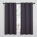 NICETOWN Greyish Purple Blackout Curtains 63 inches Length for Kitchen, 2 Panels, 34" Wide, Thermal Insulated Decoration Drapes for Small Window